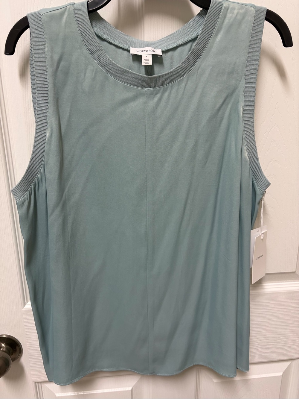 Nordstrom Sleeveless Tank Top in Sage Blue-Green